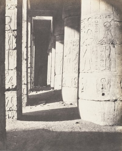 मेडिनेट-अबू थेब्स, कंस्ट्रक्शन पोस्टीरियर - सेकंड कोर्ट - गा..., 1851-52, 1853-54 में छपा। द्वारा फेलिक्स टाइनार्ड
