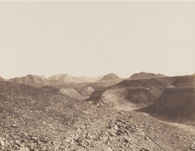 नूबिया, इब्रिम का परिवेश, अरेबियन चेन - एक खड्ड का दृश्य, 1851-52। द्वारा फेलिक्स टाइनार्ड