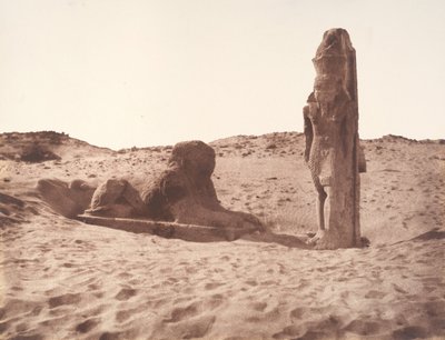 एवेन्यू के बाईं ओर सेबौह, मंदिर, बादशाह और स्फिंक्स, 1851-52। द्वारा फेलिक्स टाइनार्ड
