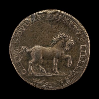 हॉर्स पॉविंग द अर्थ, c.1545 (कास्ट नॉन-स्टर्लिंग सिल्वर) (6240388 का उल्टा) द्वारा फ्लोरेंटाइन स्कूल