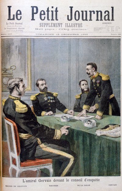 1895 में जांच बोर्ड के सामने एडमिरल ग्रेविस द्वारा Fortuné Méaulle