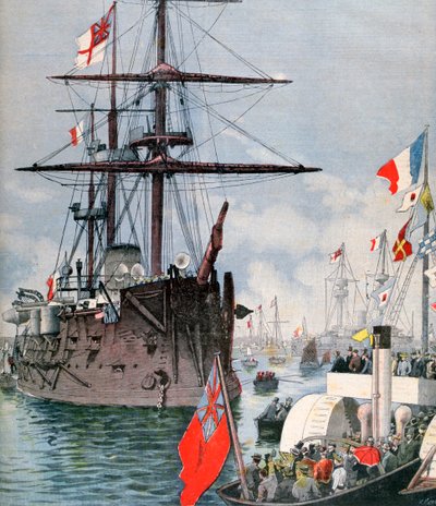 पोर्ट्समाउथ हार्बर में फ्रांसीसी फ्लोटिला, 1891 द्वारा Fortuné Méaulle