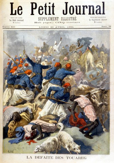 तुआरेग की हार - 30/04/1894 के "" ले पेटिट जर्नल "" में द्वारा फॉर्च्यून लुई मेउल