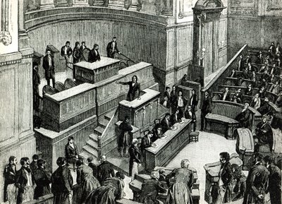 विक्टर ह्यूगो (1802-85) चैंबर ऑफ पीयर्स में, सी। 1885 द्वारा फॉर्च्यून लुई मेउल