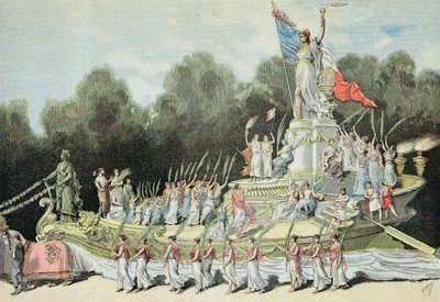 राष्ट्रीय पर्व पर गणतंत्र की विजय का रथ, 22 सितंबर 1892, 24 सितंबर 1892 को &39;ले पेटिट जर्नल&39; द्वारा फॉर्च्यून लुई मेयुले और हेनरी मेयर