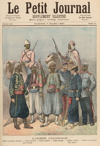7 मार्च 1891 को &39;ले पेटिट जर्नल&39; से औपनिवेशिक सेना द्वारा फॉर्च्यून लुई मेयुले और हेनरी मेयर