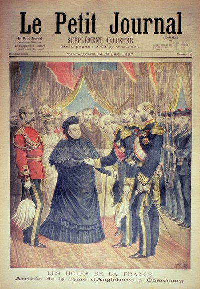 द फ्रेंच होस्ट्स: द क्वीन ऑफ़ द इंग्लैंड ऑफ़ चेरबर्ग द्वारा Fortune Louis Meaulle and Henri Meyer