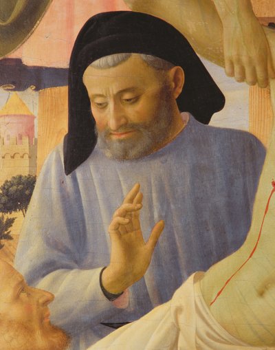 सांता ट्रिनिटा, जोशीम ऑफ अरिमथेआ का विवरण, c.1434 टेम्परा और पैनल पर सोना द्वारा फ्रा एंजेलिको