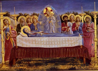 वर्जिन की मौत, विस्तार, 78968 के पैनल विस्तार पर c.1435 स्वभाव द्वारा फ्रा एंजेलिको