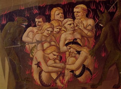 अंतिम निर्णय, नरक में शापित का विवरण, c.1431 द्वारा फ्रा एंजेलिको