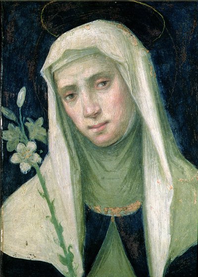 सिएना की सेंट कैथरीन (1347-80) (टेम्पल ऑन पैनल) द्वारा Fra Bartolommeo