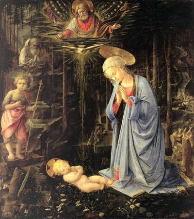 वन में आराधना, 1459 द्वारा Fra Filippo Lippi