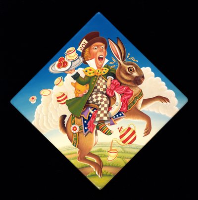 ए मैड टी पार्टी, 2008 (पैनल पर तेल और तापमान) द्वारा फ्रांसिस ब्रूमफील्ड