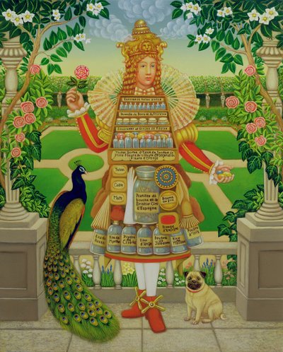 परफ्यूमर्स गार्डन, 1998 (पैनल पर तेल और तड़का) द्वारा फ्रांसिस ब्रूमफील्ड