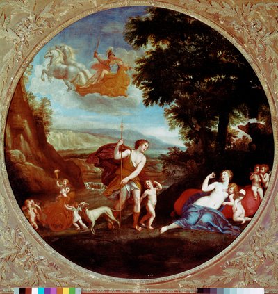फ्रांसेस्को अल्बानी (1578-1660) द्वारा वीनस और एडोनिस पेंटिंग ने कहा कि अल्बानियाई 17 वीं शताब्दी रोम, गैलेरिया बोर्गेस द्वारा फ्रांसेस्को अल्बानी