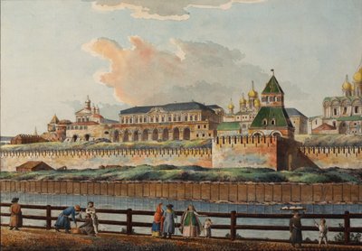 मोसक्वा नदी से शीतकालीन क्रेमलिन पैलेस का दृश्य, 1780 द्वारा फ्रांसेस्को कैम्पोरेसी