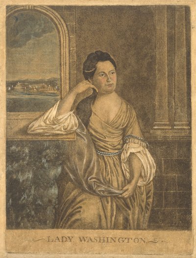 लेडी वाशिंगटन, सी। 1776 (मेजोटिन्ट) द्वारा फ्रांसेस्को फर्गोला