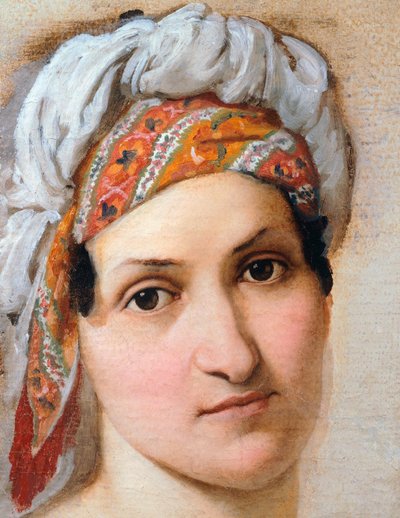 उनकी पत्नी विंसेंज़ा स्केशिया, 1816 का चित्रण। द्वारा फ्रांसेस्को हेज़