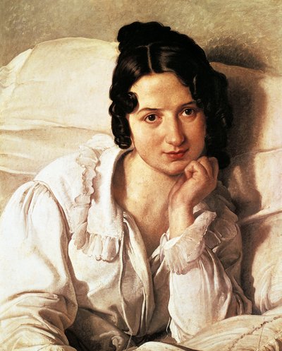 बीमार महिला, फ्रांसेस्को हायेज़ (1791-1882) द्वारा कैरोलिना ज़ुची का चित्र, कैनवास पर तेल, 60x495 सेमी द्वारा फ्रांसेस्को हेज़