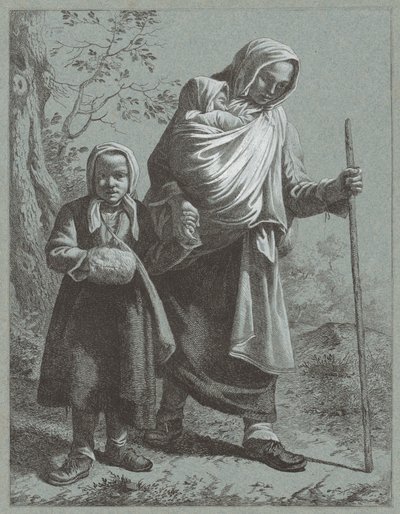 दो बच्चों वाली किसान महिला, 1764। द्वारा फ्रांसेस्को लंदनियो