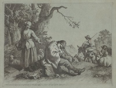 स्लीपिंग शेफर्ड बॉय एंड वुमन विथ ए चाइल्ड, 17591782। द्वारा फ्रांसेस्को लंदनियो