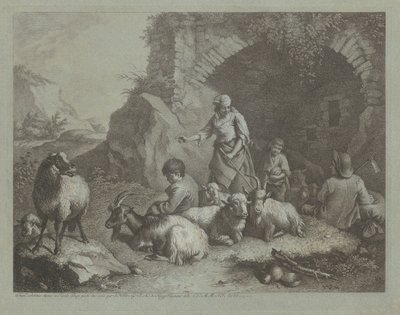 महिला, चरवाहा लड़के, और एक आर्क के पास भेड़, 17591782। द्वारा फ्रांसेस्को लंदनियो