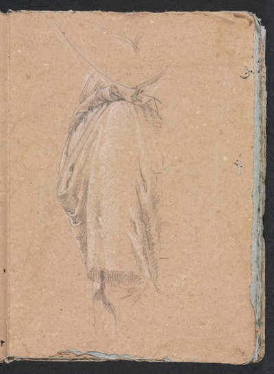वेरोना स्केचबुक: एल्बो पेज 5, 1760 के साथ ड्रॉपी का अध्ययन। द्वारा फ्रांसेस्को लोरेंज़ी