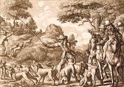 हेअर हंटिंग, वेंसलॉस हॉलर द्वारा उत्कीर्ण, 1671 द्वारा फ्रांसिस बार्लो