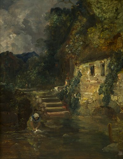 टिनटर्न के पास एक मिल, c. 1824-26 (पैनल पर तेल, महोगनी) द्वारा फ्रांसिस डेनबी