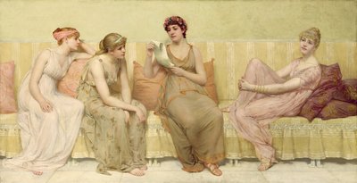 ओयोन की कहानी पढ़ना, c.1883 द्वारा फ्रांसिस डेविस मिलेट