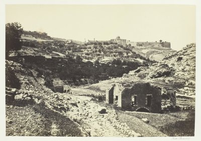 1857 में एन-रोगेल की दीवार से यरूशलेम। द्वारा फ्रांसिस फ्रिथ