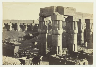 ग्रेट टेंपल द गवर्नमेंट स्टोर्स का हिस्सा, लक्सर, 1857। द्वारा फ्रांसिस फ्रिथ