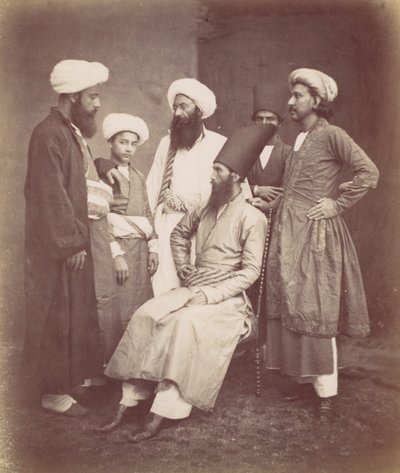 छह पूर्व भारतीय पुरुष, 1870 के दशक। द्वारा फ्रांसिस फ्रिथ