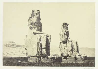 मेमनॉन की मूर्तियाँ, थेब्स का मैदान, 1857। द्वारा फ्रांसिस फ्रिथ