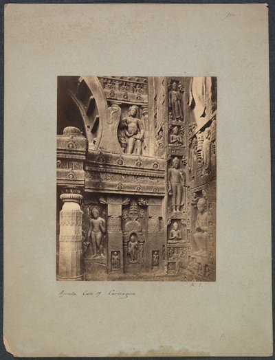 अजिंता गुफा नं. 19, 1850-1870 के दशक। द्वारा फ्रांसिस फ्रिथ एंड कंपनी