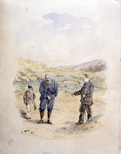 'हैंड ओवर!', एक मैच का अंत, c.1870 (कागज पर पानी के रंग का) द्वारा फ्रांसिस पॉवेल हॉपकिंस
