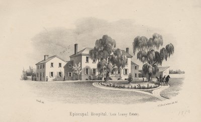 एपिस्कोपल अस्पताल, पीएस डुवाल और सोन द्वारा लिथो, 1856 द्वारा फ्रांसिस स्कैल