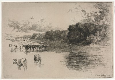 एक लंकाशायर नदी, 1881। द्वारा फ्रांसिस सीमोर हैडेन