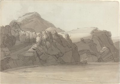 कोम्बमार्टिन, डेवोन (कॉम्बे मार्टिन बे) में एक चट्टानी तट द्वारा फ्रांसिस टाउने