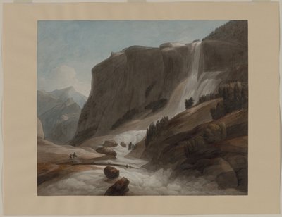 चियावेना और माउंट स्प्लुगन के बीच जलप्रपात, 1784। द्वारा फ्रांसिस टाउने