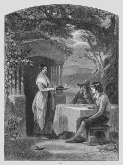 जॉन मिल्टन, एल'एलेग्रो (उत्कीर्णन) द्वारा फ्रांसिस विलियम (बाद में) टोपहम