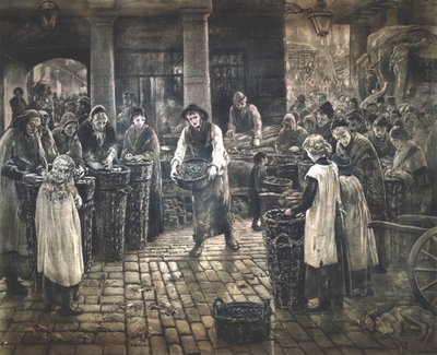 कोवेंट गार्डन सीन - महिला कार्यकर्ता खड़ी, c1862-1935। द्वारा फ्रांसिस विलियम लॉसन