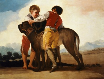 मास्टिफ़ के साथ लड़के, c.1786 (कैनवास पर तेल) द्वारा फ़्रांसिस्को जोस डी गोया वाई लुसिएंटेस