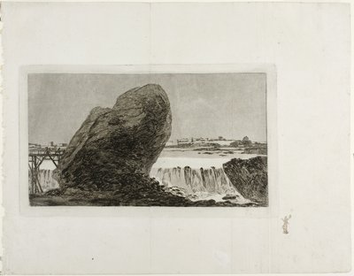 1810 से पहले, वॉटरफॉल के साथ लैंडस्केप द्वारा फ़्रांसिस्को डी गोया