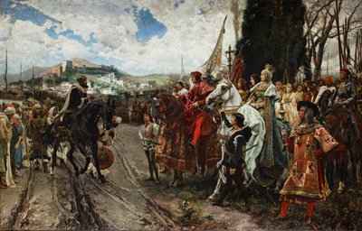 1492, 1882 में ग्रेनेडा का आत्मसमर्पण द्वारा Francisco Pradilla y Ortiz