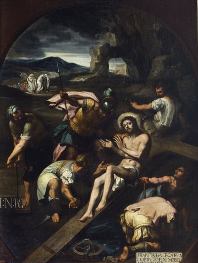 क्राइस्ट नेल्ड टू द क्रॉस - फ्रांसिस्को रिबाल्टा (1565-1628)। तेल के रंगों से केन्वस पर बना चित्र द्वारा फ्रांसिस्को रिबाल्टा