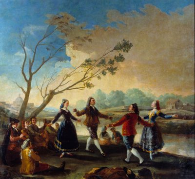 मंज़ानारेस के किनारे पर गेंद। फ्रांसिस्को डी गोया द्वारा पेंटिंग (1746-1828) द्वारा फ़्रांसिस्को डी गोया