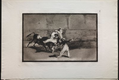 बुलफाइट्स: ए मूर को एक बुल ने रिंग में फंसा लिया, 1876। द्वारा फ़्रांसिस्को डी गोया