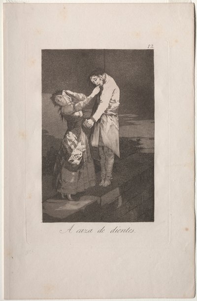 Caprichos: दांत के लिए शिकार। द्वारा फ़्रांसिस्को डी गोया