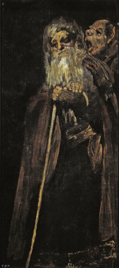 दो बूढ़े आदमी दो भिक्षु द्वारा Francisco de Goya